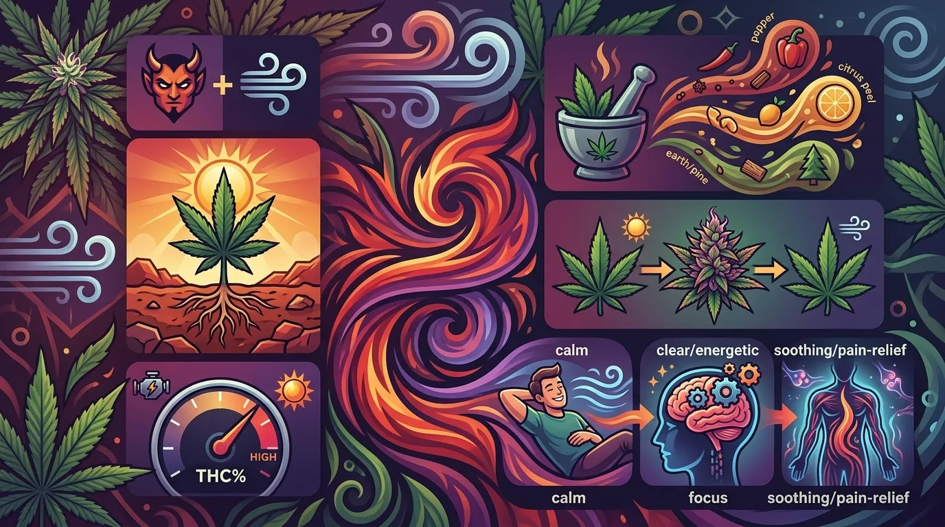Diablo Wind Strain Explained: THC%, Effects, Flavor & Profile