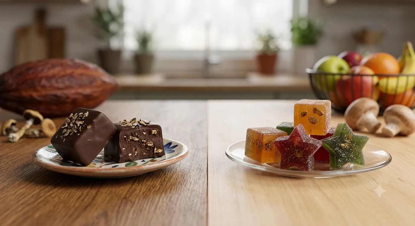 Mushroom Chocolates vs Mushroom Gummies: Which Psilocybin Edible Is Right for You?