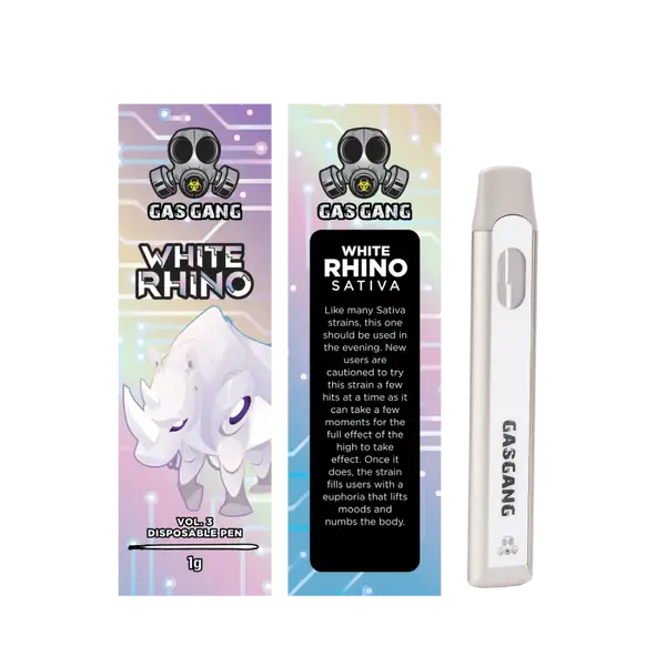 White Rhino Gas Gang 1g Flavour THC Vape