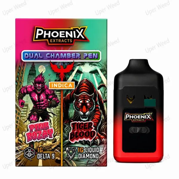 Phoenix 2G Dual Chamber Vape Pen - Pink Rozay & Tiger Blood (1G/Chamber)