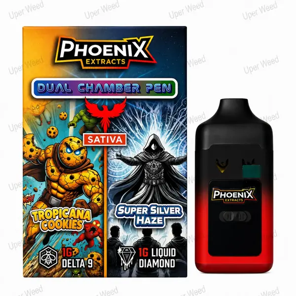 Phoenix 2G Dual Chamber Vape Pen - Tropicana Cookies & Super Silver Haze (1G/Chamber)