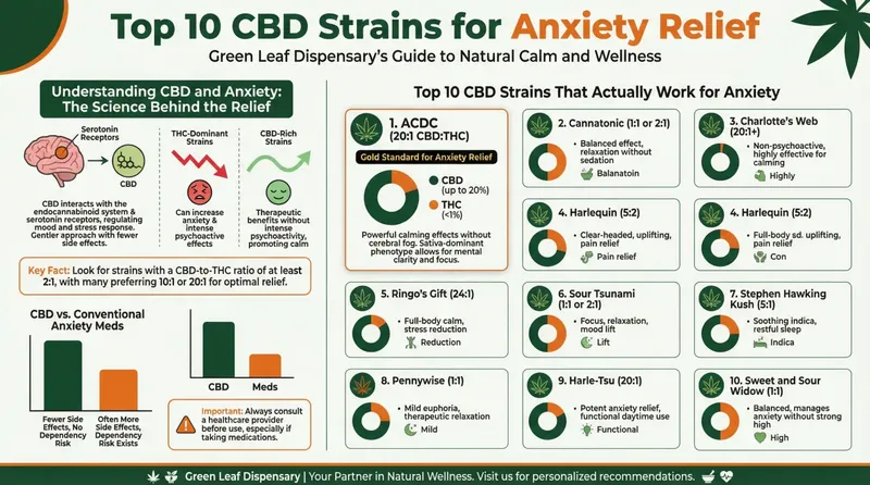 Infographic: Top 10 CBD Strains for Anxiety Relief