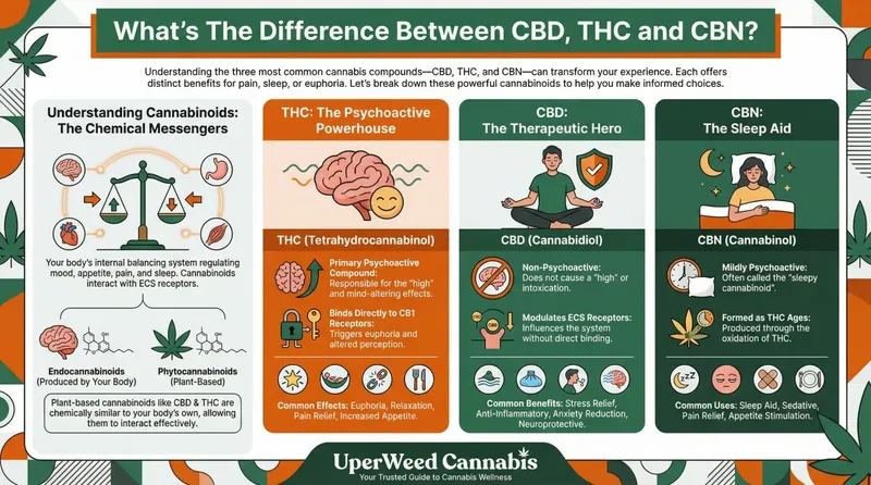 Infographic: What's The Difference Between CBD, THC and CBN?