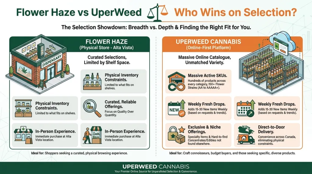 Infographic: Flower Haze vs UperWeed: Who Wins on Selection?