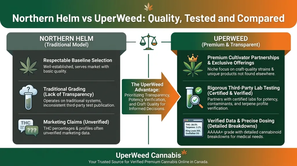 Infographic: Northern Helm vs UperWeed: Quality, Tested and Compared