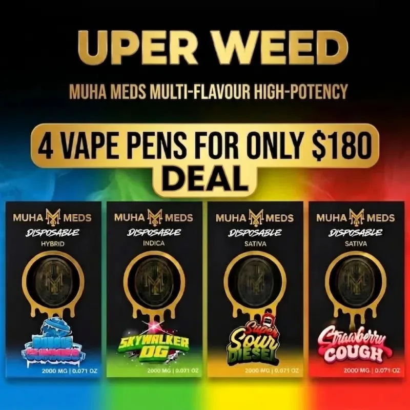 Muha Meds Multi-Flavour High-Potency Deal – 4 Vape Pens for only $180