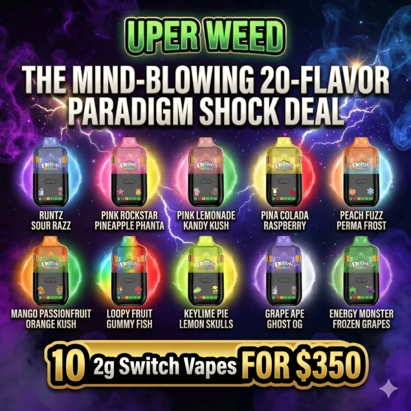 The Mind-Blowing 20-Flavor Paradigm Shock Deal – 10 2g Switch Vapes for $350