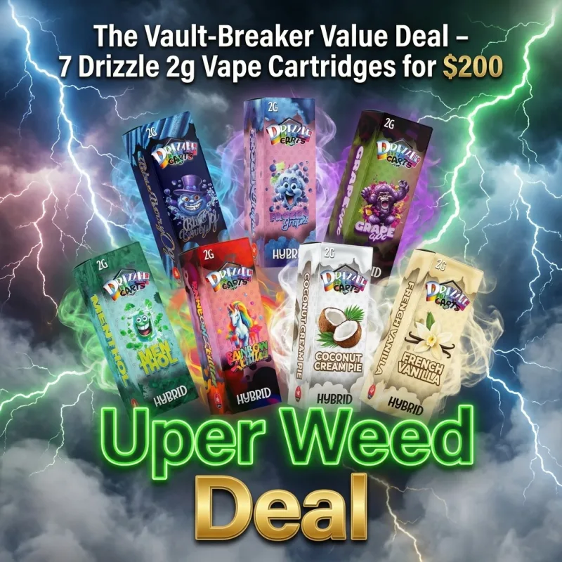 The Vault-Breaker Value Deal – 7 Drizzle 2g Vape Cartridges for $200