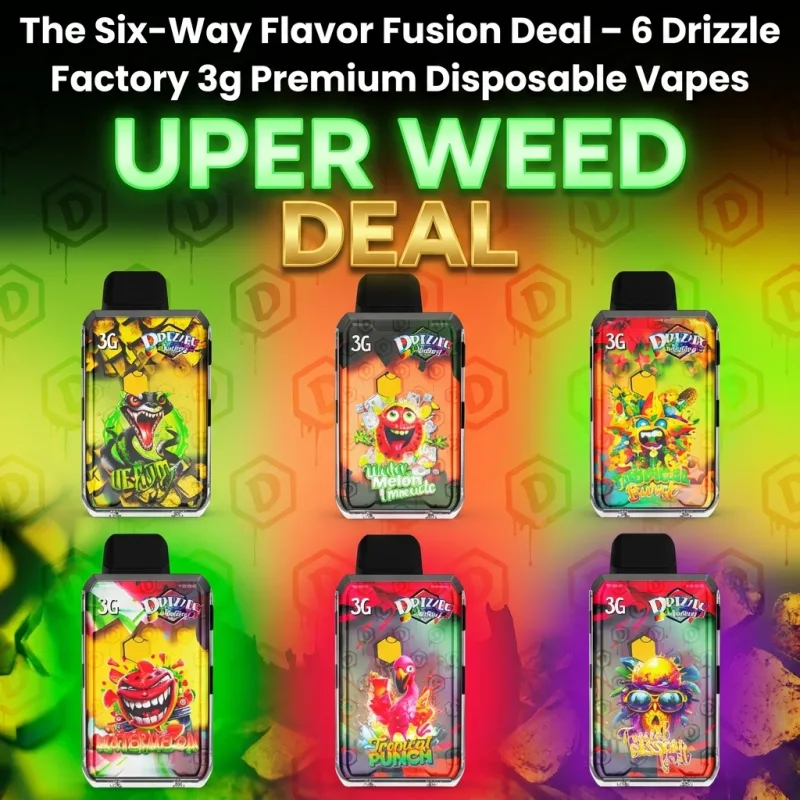 The Six-Way Flavor Fusion Deal – 6 Drizzle Factory 3g Premium Disposable Vapes