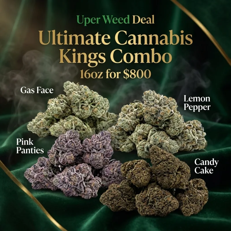 Ultimate Cannabis Kings Combo (Gas Face • Lemon Pepper • Pink Panties • Candy Cake): 16oz for $800