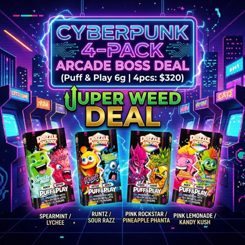 Cyberpunk 4-Pack Arcade Boss Deal (Puff & Play 6g | 4pcs: $320)