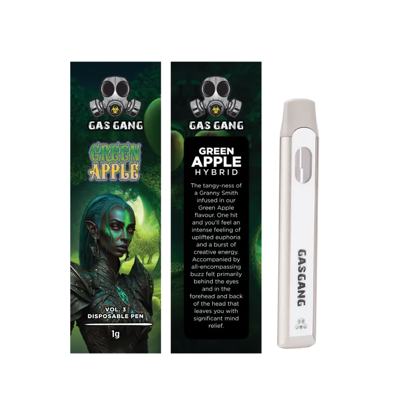 Gas Gang 1g Flavour THC Vape Pen – Premium Distillate | Green Apple