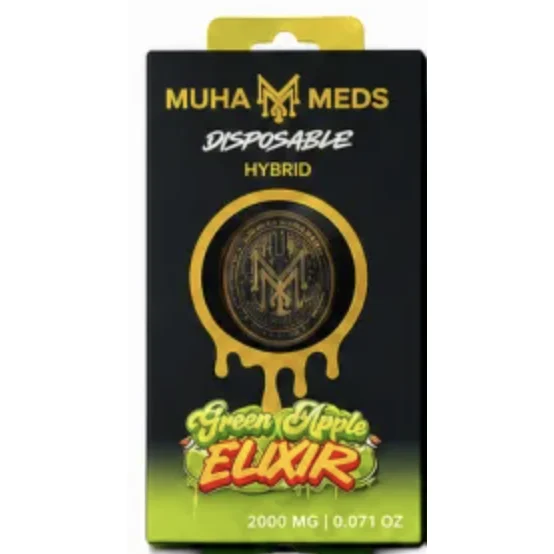 Muha Meds - 2000mg Vape Pen - Green Apple Elixir photo 2