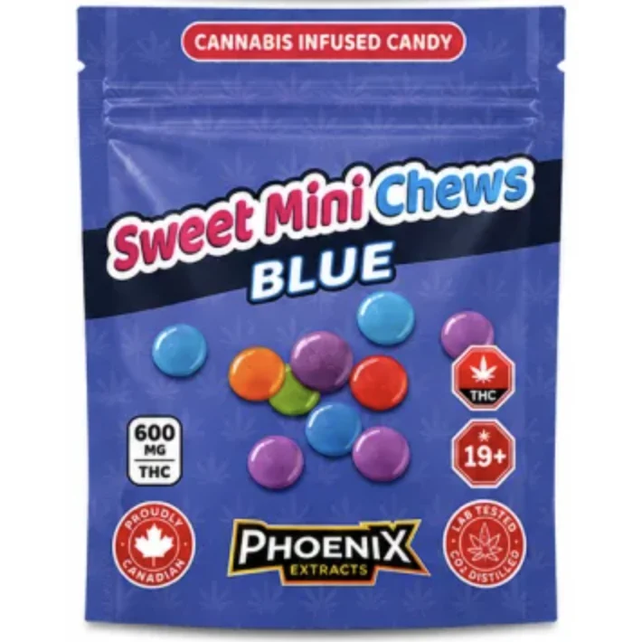 Sweet Mini Chews THC Candies 600 MG - Blue