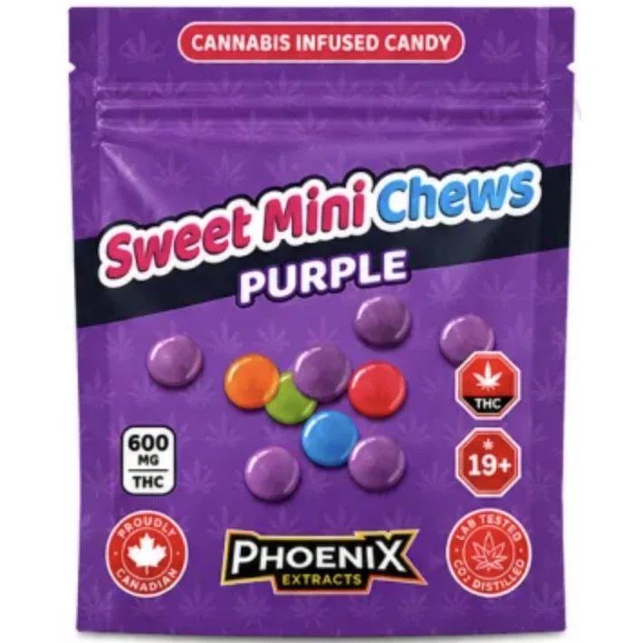 Sweet Mini Chews THC Candies 600 MG - Purple
