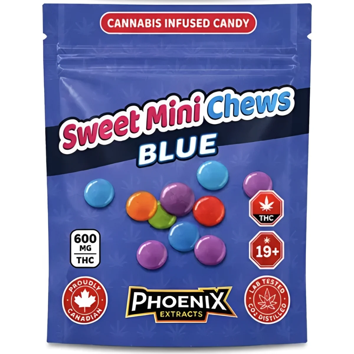 Sweet Mini Chews THC Candies 600 MG - Blue