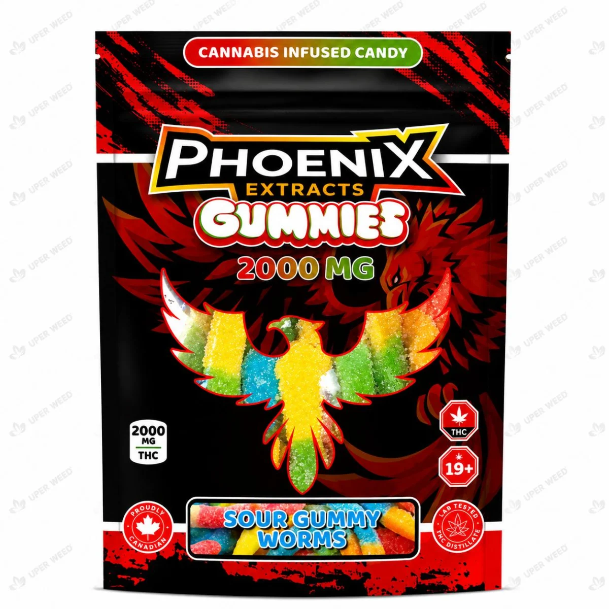 Phoenix Extracts Gummies 2000 MG - Sour Gummy Worms