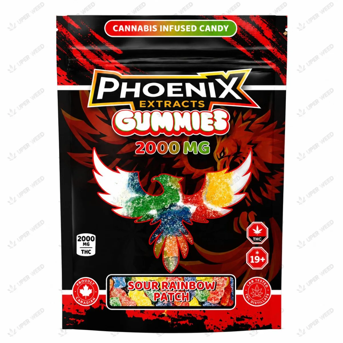 Phoenix Extracts Gummies 2000 MG - Sour Rainbow Patch