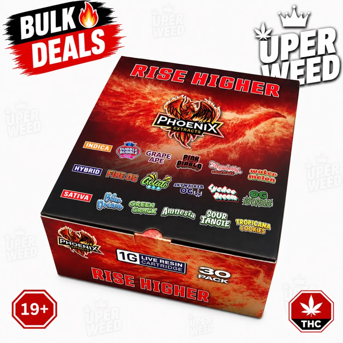 Phoenix Extracts – 1g Live Resin Cartridges Bulk Master Box (30 Pack)