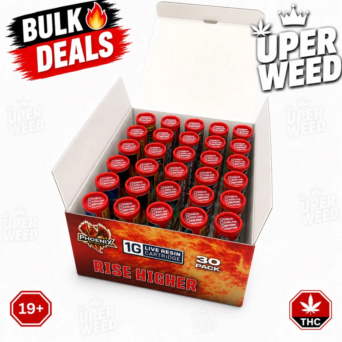 Phoenix Extracts – 1g Live Resin Cartridges Bulk Master Box (30 Pack) photo 2
