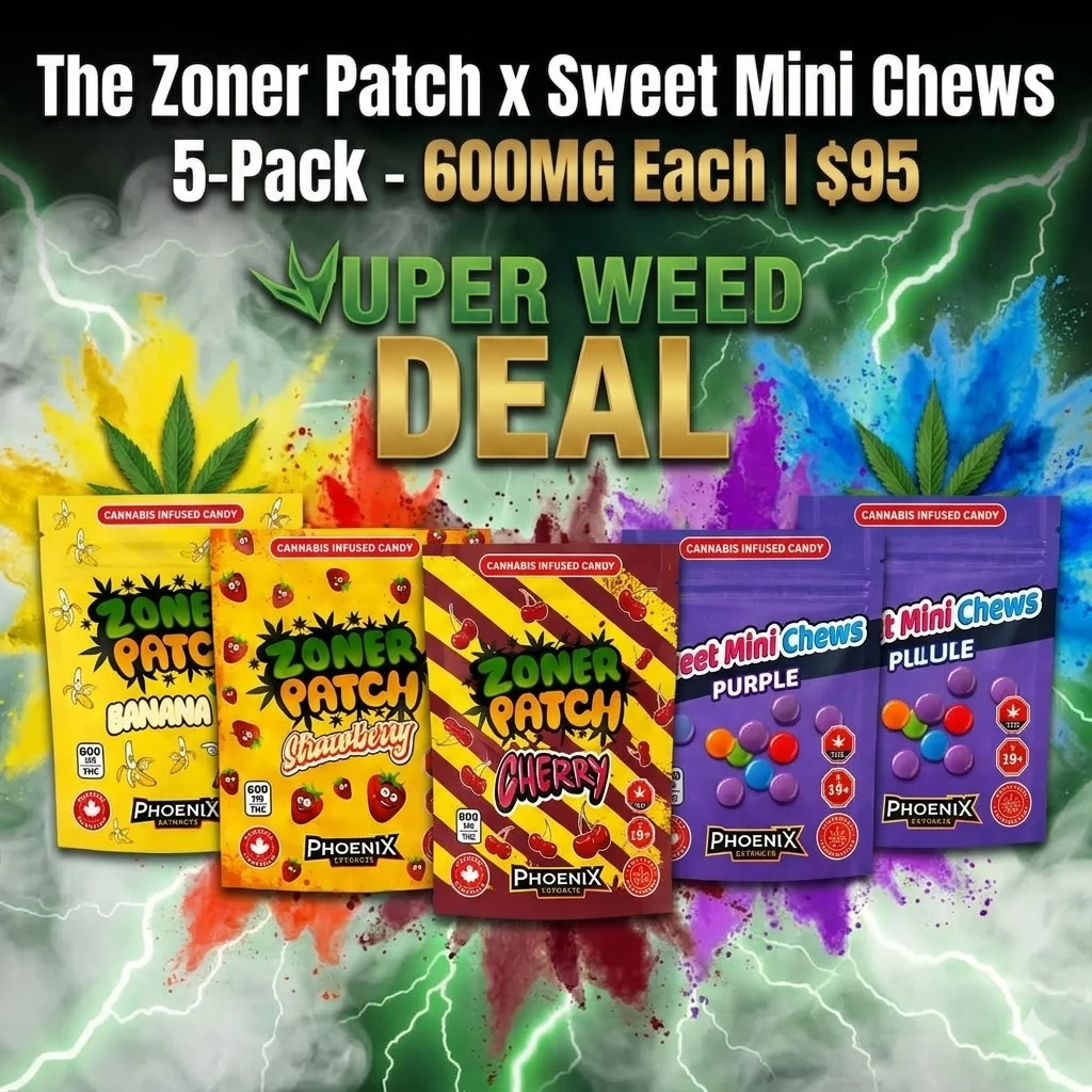 The Zoner Patch x Sweet Mini Chews 5-Pack Deal - 600MG Each | $95