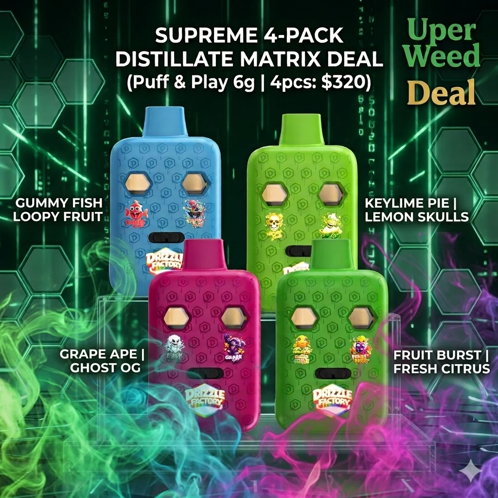 Supreme 4-Pack Distillate Matrix Deal (Puff & Play 6g | 4pcs: $320)