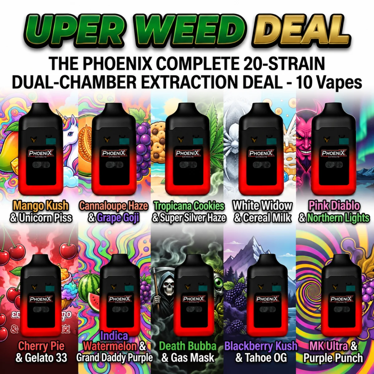 Dual-Chamber Flavor Avalanche Deal – 10 Vapes Blockbuster (2g Each)