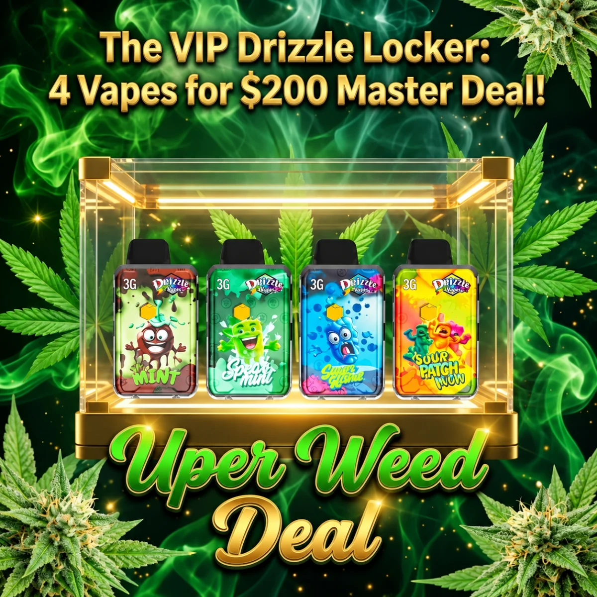 The VIP Drizzle Locker: 4 x 3g Vapes for $200 Master Deal!