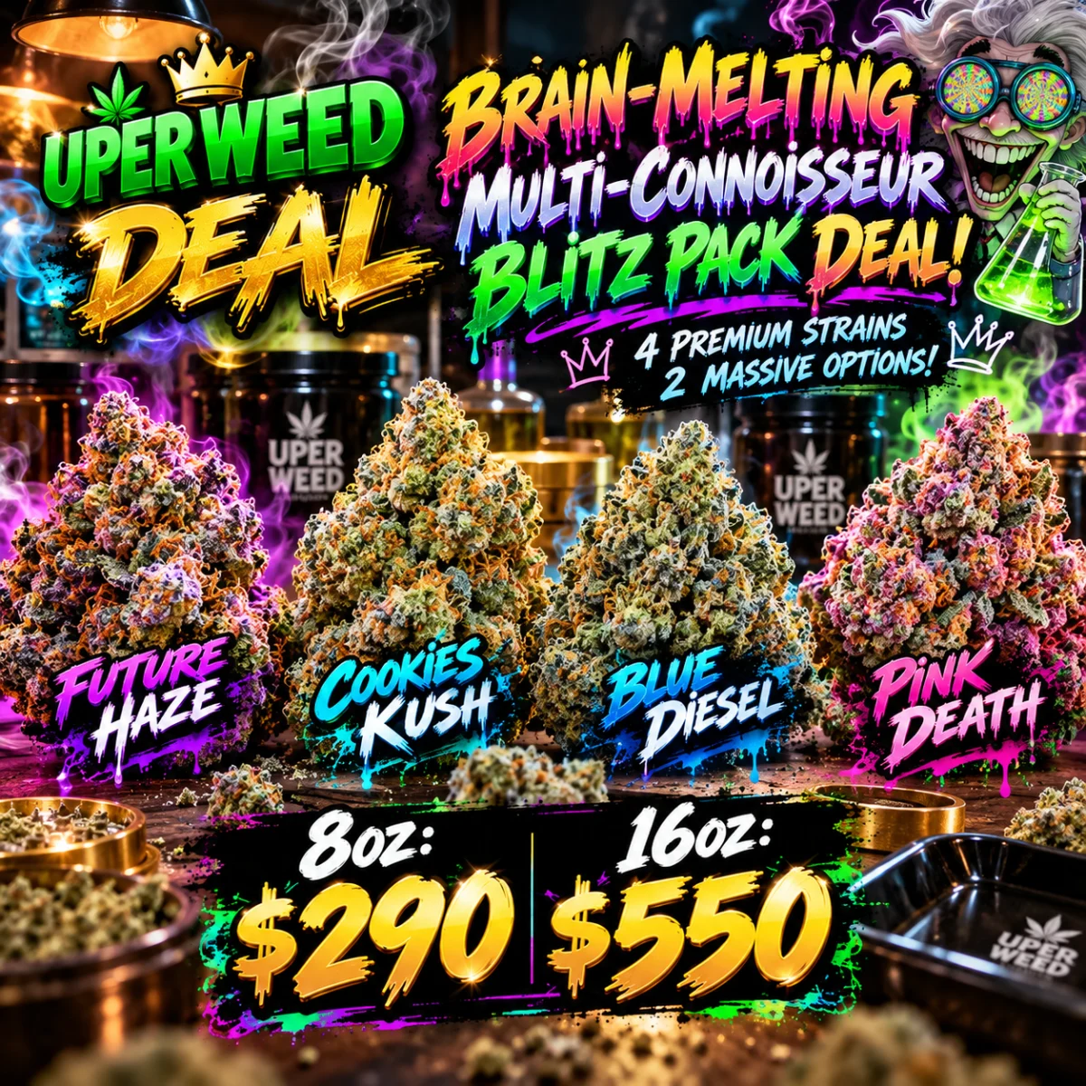 Brain-Melting Multi-Connoisseur Blitz Pack Deal! [ 8oz: $290 | 16oz: $550 ]