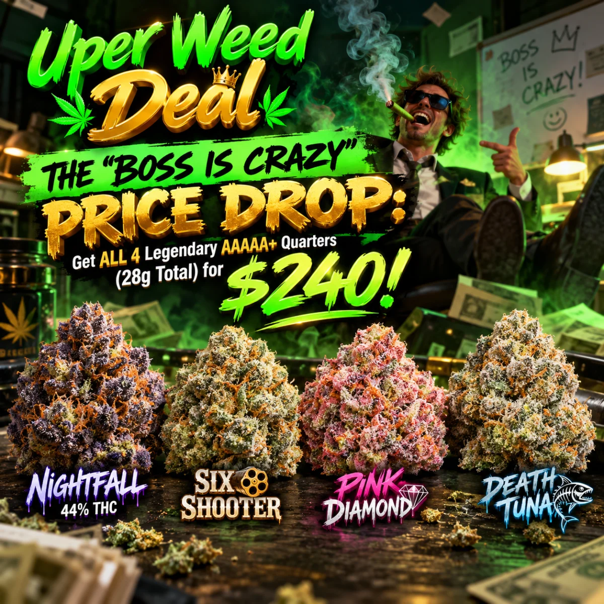 THE "BOSS IS CRAZY" PRICE DROP: Get ALL 4 Legendary AAAAA+ Quarters (28g Total) for $240!
