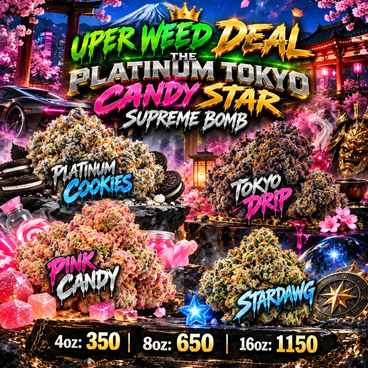 THE PLATINUM TOKYO CANDY-STAR SUPREME BOMB! [ 8oz: 650 ]