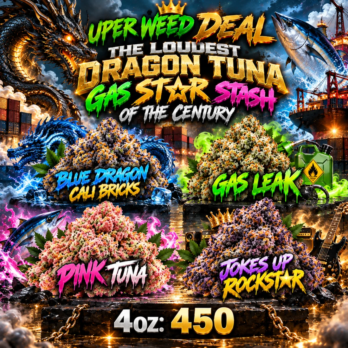 THE LOUDEST DRAGON TUNA GAS-STAR STASH OF THE CENTURY! [ 4oz: 450 ]