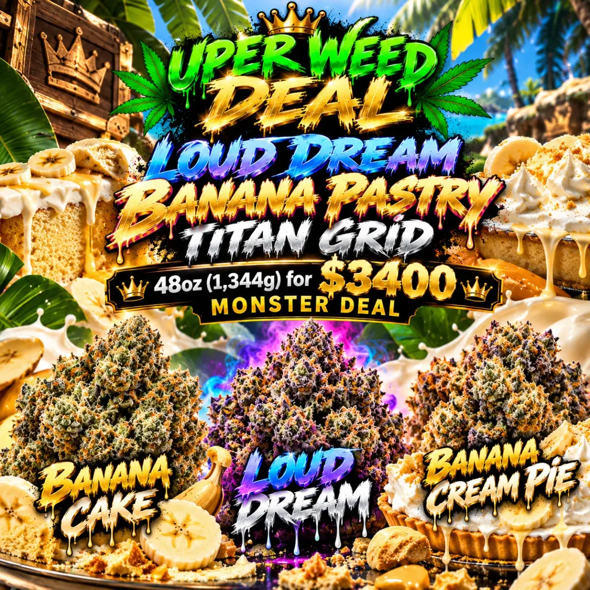 LOUD DREAM & BANANA PASTRY TITAN GRID | 48oz (1,344g) for $3400 MONSTER DEAL photo 1