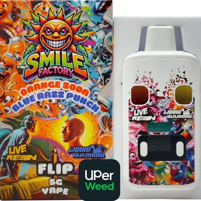 Smile Factory Flip 5G Vape Pen – Pop Tart’s Cherry (Live Resin + Liquid Diamond) - Image 5