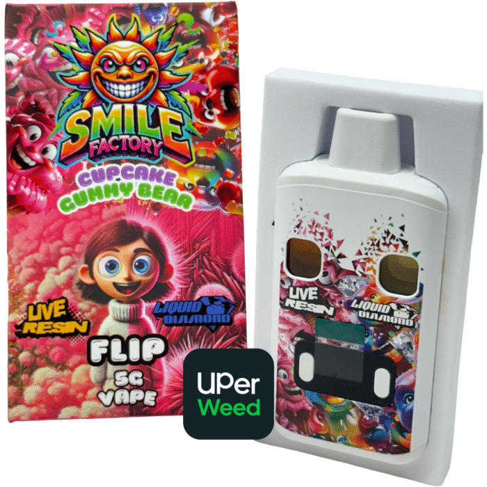 Smile Factory Flip 5G Vape Pen – Pop Tart’s Cherry (Live Resin + Liquid Diamond) - Image 6