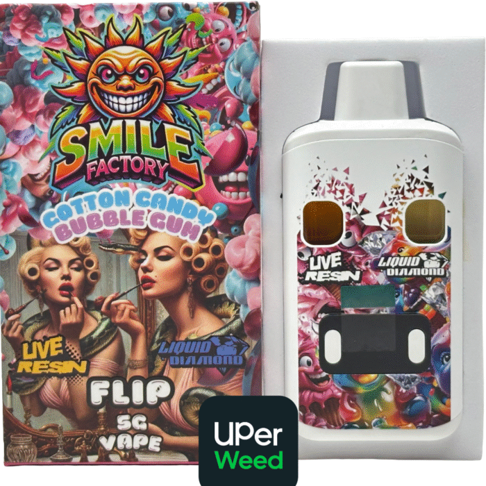 Smile Factory Flip 5G Vape Pen – Pop Tart’s Cherry (Live Resin + Liquid Diamond) - Image 8