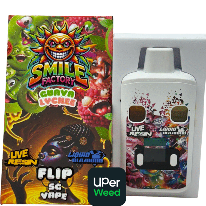 Smile Factory Flip 5G Vape Pen – Pop Tart’s Cherry (Live Resin + Liquid Diamond) - Image 3